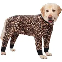 OEM Hondenpyjama met gewrichtsbescherming - tegen haren en likken - luipaardprint - groot - elastisch - XXXL