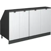 Vicco R-Line Keukenkast voor schuine wand – 140 cm Set van 2 kastrompen 60 cm diepte Witte golf