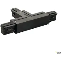 SLV Onderdeel | EUTRAC T-verbinder met voedingsmogelijkheid, aarde binnen, links, zwar | EUTRAC SYSTEM