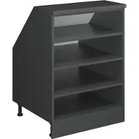Vicco R-Line Keukenkast voor schuine wand – 60 cm met 4 compartimenten, kastromp 60 cm diepte Antraciet