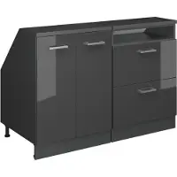 Vicco R-Line Keukenkast voor schuine wand – 120 cm Set van 2 kastrompen 60 cm diepte Antraciet Hoogglans