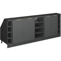 Vicco R-Line Keukenkast voor schuine wand – 210 cm Set van 5 kastrompen 60 cm diepte Antraciet-goud