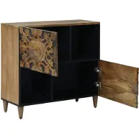 vidaXL Dressoir met opslag Bruin 80 x 33,5 x 75 cm Massief Mango Hout