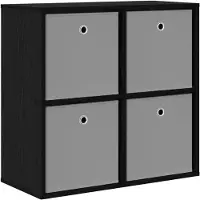 vidaXL Dressoir met lade Zwart Eiken 68,5 x 32 x 67 cm