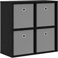 vidaXL Dressoir met lade Zwart Eiken 59,5 x 27 x 57 cm