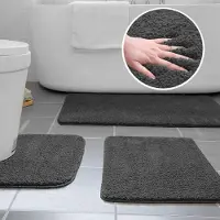 Unyqoos Luxueuze 3-Delige Microvezel Badmat Set voor Ultiem Comfort en Veiligheid