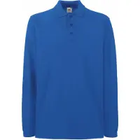 Fruit Of The Loom Heren Premium Poloshirt Met Lange Mouwen (Royaal Blauw)