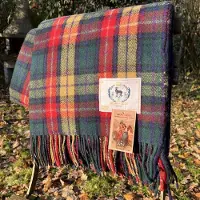 R&D Leder Wollen Tartan plaid Buchanan Modern - 100% WOL - Warm - Dik - natuurlijk - duurzaam - Kwalitatief