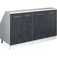 Vicco R-Line Keukenkast voor schuine wand – 140 cm Set van 2 kastrompen 60 cm diepte Zwart beton