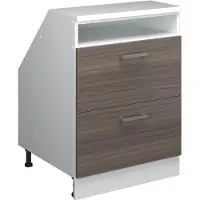 Vicco R-Line Keukenkast voor schuine wand – 60 cm met 2 laden, kastromp 60 cm diepte Edel grijs