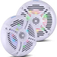 Pyle Marine Luidsprekers – Waterdichte Speakers- Buitenluidsprekers- Weerbestendige Stereo Luidsprekers voor Boten- Stereo Luidsprekersysteem met LED Lichten – 250 Watt- Wit