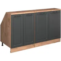 Vicco R-Line Keukenkast voor schuine wand – 140 cm Set van 2 kastrompen 60 cm diepte Antraciet landhuis