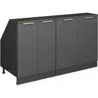 Vicco Rion Kastenset voor schuine wand – 140 cm Set van 2 kastrompen 60 cm diepte Antraciet-goud