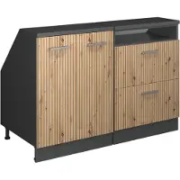 Vicco R-Line Keukenkast voor schuine wand – 120 cm Set van 2 kastrompen 60 cm diepte Artisanaal eiken