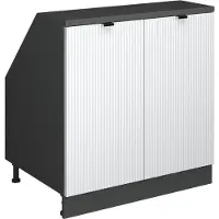 Vicco R-Line Keukenkast voor schuine wand – 80 cm met 2 deuren, kastromp 60 cm diepte Witte golf