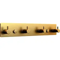 EAVY - Wandkapstok - Kapstok - 4 Haaks - 25 cm - RVS - Goud - Handdoekrek