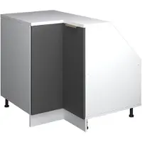 Vicco R-Line Hoekkeukenkast voor schuine wand – 75.6 cm met 1 deur, kastromp 60 cm diepte Antraciet-goud