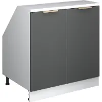Vicco R-Line Keukenkast voor schuine wand – 80 cm met 2 deuren, kastromp 60 cm diepte Antraciet-goud