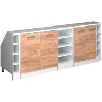 Vicco R-Line Keukenkast voor schuine wand – 210 cm Set van 5 kastrompen 60 cm diepte Krachtige eik goud