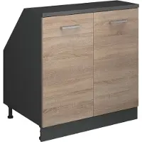 Vicco Rion Kast voor schuine wand – 80 x 81.6 cm met 2 deuren, kastromp 60 cm diepte Sonoma