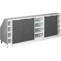 Vicco R-Line Keukenkast voor schuine wand – 210 cm Set van 5 kastrompen 60 cm diepte Antraciet-goud