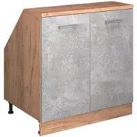 Vicco R-Line Keukenkast voor schuine wand – 80 cm met 2 deuren, kastromp 60 cm diepte Beton