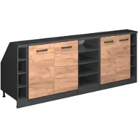 Vicco R-Line Keukenkast voor schuine wand – 210 cm Set van 5 kastrompen 60 cm diepte Krachtige eik goud