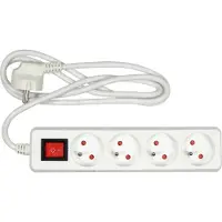 VOREL Verlengsnoer - 72525 - 4 stopcontacten - 1,5 m - aarding &amp; schakelaar