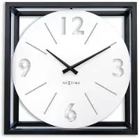 Nextime - 3537WI - Wandklok - 40cm - zwart - Time Frame