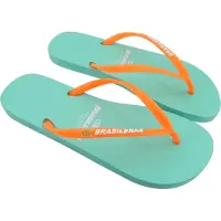 Brasileras Teenslipper 'Neon W' aqua / oranje