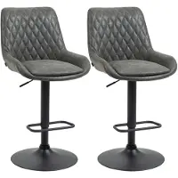 HOMCOM barkruk - kunstleer - 51L x 59B x 97-117H cm - donkergrijs