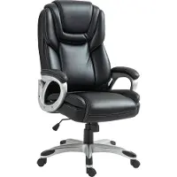 HOMCOM -Bureaustoel-66x75,5x124,5cm-Synthetische hoes-Zwart
