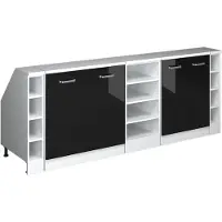 Vicco R-Line Keukenkast voor schuine wand – 210 cm Set van 5 kastrompen 60 cm diepte Zwart hoogglans
