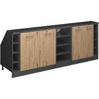 Vicco R-Line Keukenkast voor schuine wand – 210 cm Set van 5 kastrompen 60 cm diepte Artisanaal eiken