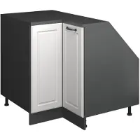 Vicco R-Line Hoekkeukenkast voor schuine wand – 75.6 cm met 1 deur, kastromp 60 cm diepte Wit Landhuis