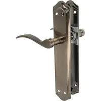 OEM Deurklinkset voor binnendeuren en buitendeuren - comfortabel en elegant - geschikt voor binnen- en buitentoepassing - messing, leerlook - 256 x 48 mm