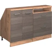 Vicco R-Line Keukenkast voor schuine wand – 120 cm Set van 2 kastrompen 60 cm diepte Edel grijs