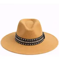 HS Hoed - Beige - Dikke Stevige Stof met Band