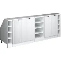 Vicco R-Line Keukenkast voor schuine wand – 210 cm Set van 5 kastrompen 60 cm diepte Witte golf