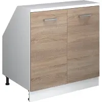 Vicco R-Line Keukenkast voor schuine wand – 80 cm met 2 deuren, kastromp 60 cm diepte Sonoma