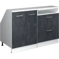 Vicco R-Line Keukenkast voor schuine wand – 120 cm Set van 2 kastrompen 60 cm diepte Zwart beton