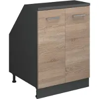 Vicco R-Line Keukenkast voor schuine wand – 60 cm met 2 deuren, kastromp 60 cm diepte Sonoma