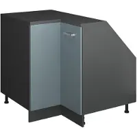 Vicco R-Line Hoekkeukenkast voor schuine wand – 75.6 cm met 1 deur, kastromp 60 cm diepte Blauw-grijs