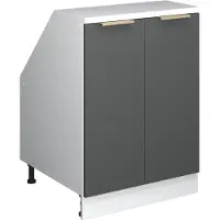 Vicco R-Line Keukenkast voor schuine wand – 60 cm met 2 deuren, kastromp 60 cm diepte Antraciet-goud