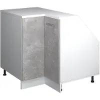 Vicco R-Line Hoekkeukenkast voor schuine wand – 75.6 cm met 1 deur, kastromp 60 cm diepte Beton