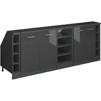 Vicco R-Line Keukenkast voor schuine wand – 210 cm Set van 5 kastrompen 60 cm diepte Antraciet Hoogglans