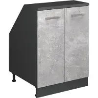 Vicco R-Line Keukenkast voor schuine wand – 60 cm met 2 deuren, kastromp 60 cm diepte Beton