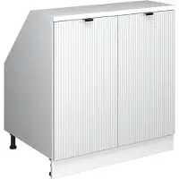 Vicco R-Line Keukenkast voor schuine wand – 80 cm met 2 deuren, kastromp 60 cm diepte Witte golf