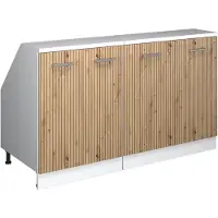 Vicco Rion Kastenset voor schuine wand – 140 cm Set van 2 kastrompen 60 cm diepte Artisanaal eiken