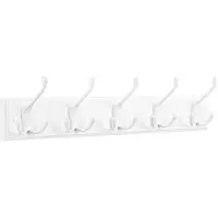 Songmics Wandkapstok, kapstok, 5 drievoudige metalen haken, haakrek voor kleding, tassen, sleutels, voor hal, slaapkamer, woonkamer, voorgemonteerd, wolkwit LHR305W01